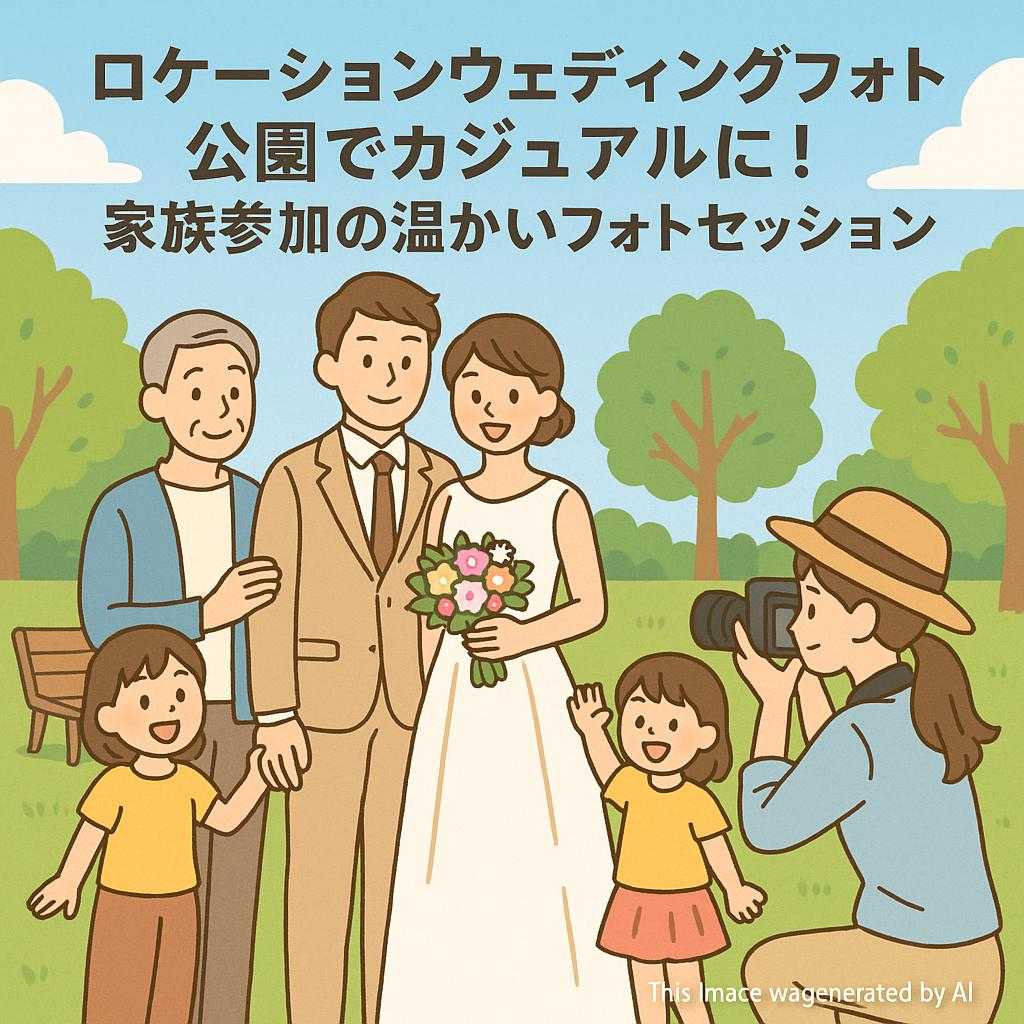 ロケーションウェディングフォト公園でカジュアルに！家族参加の温かいフォトセッション