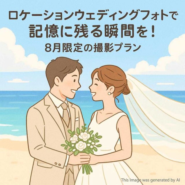 ロケーションウェディングフォトで記憶に残る瞬間を！8月限定の撮影プラン