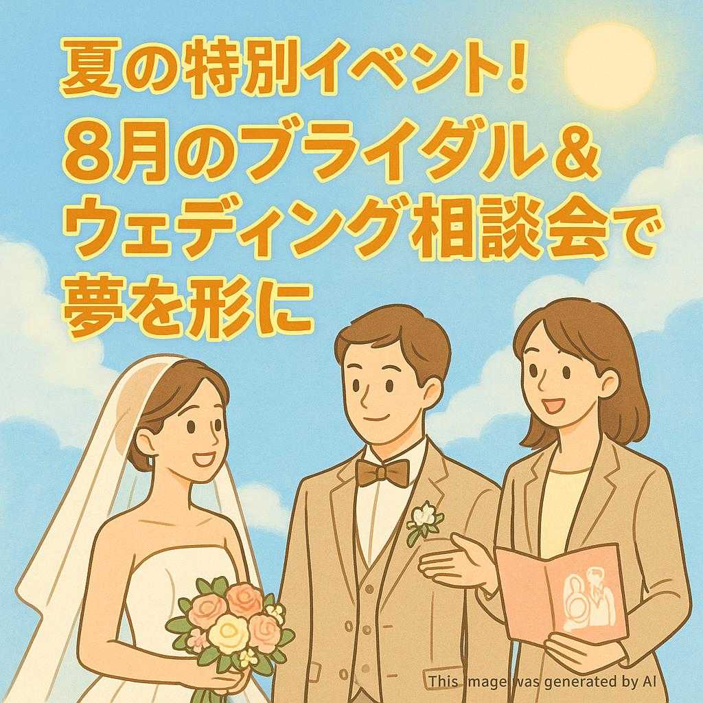 夏の特別イベント！8月のブライダル＆ウェディング相談会で夢を形に