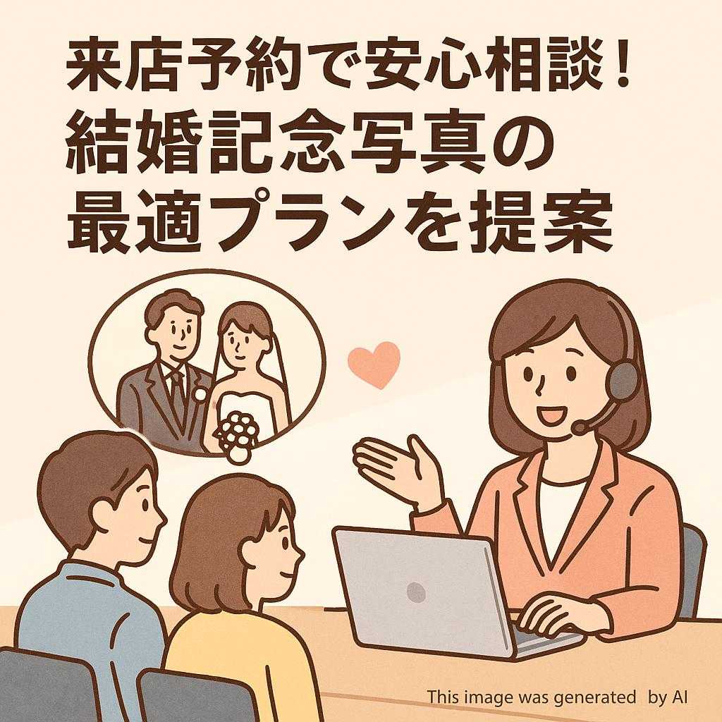 来店予約で安心相談！結婚記念写真の最適プランを提案