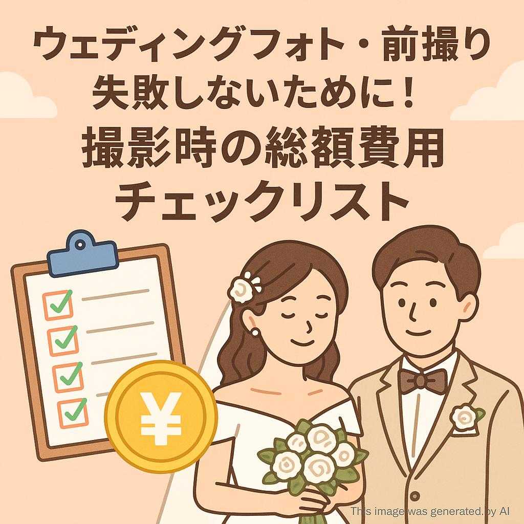 ウェディングフォト・前撮り失敗しないために！撮影時の総額費用チェックリスト