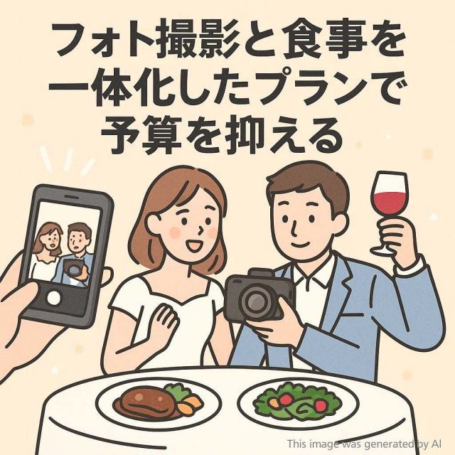 フォト撮影と食事を一体化したプランで予算を抑える