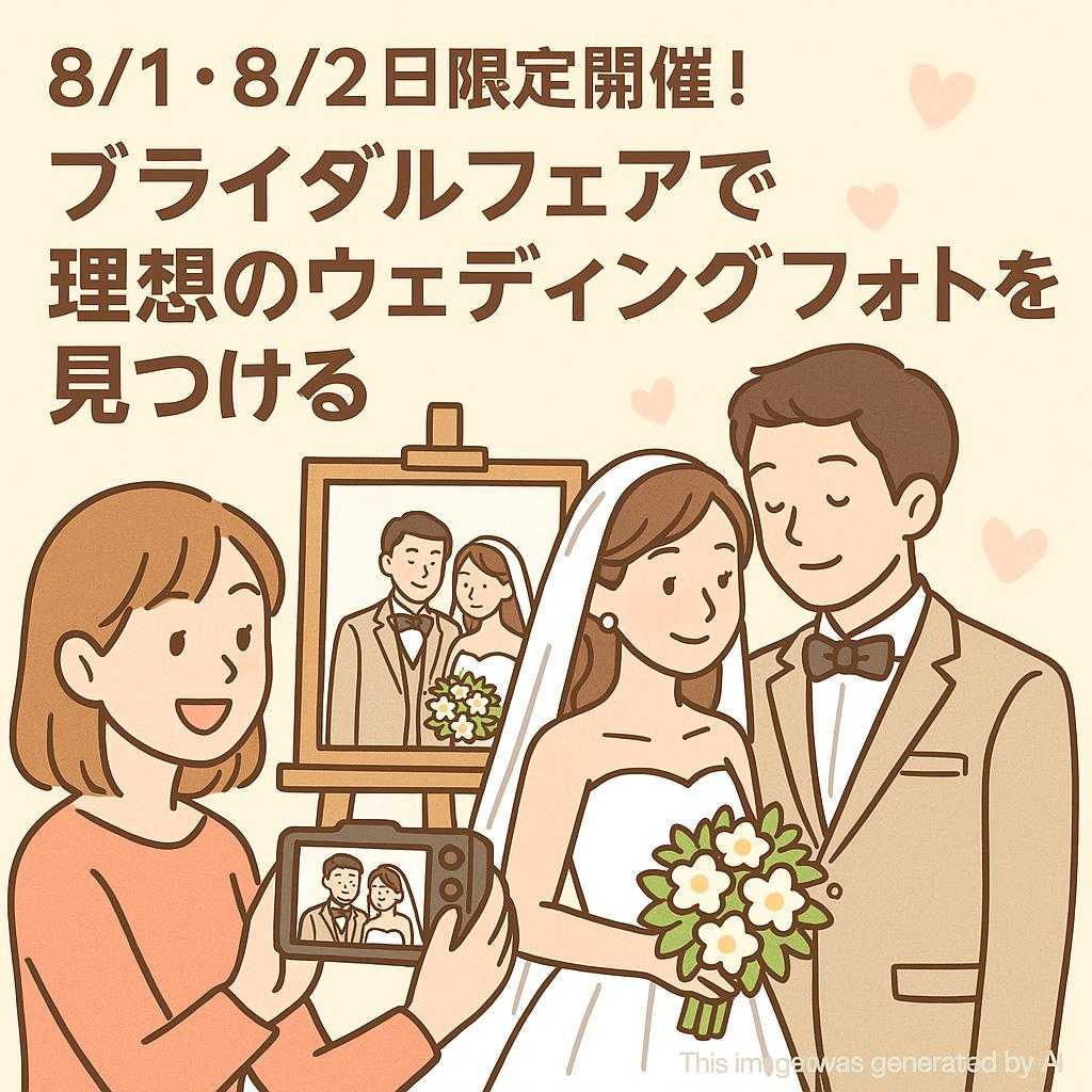 8/1・8/2日限定開催！ブライダルフェアで理想のウェディングフォトを見つける