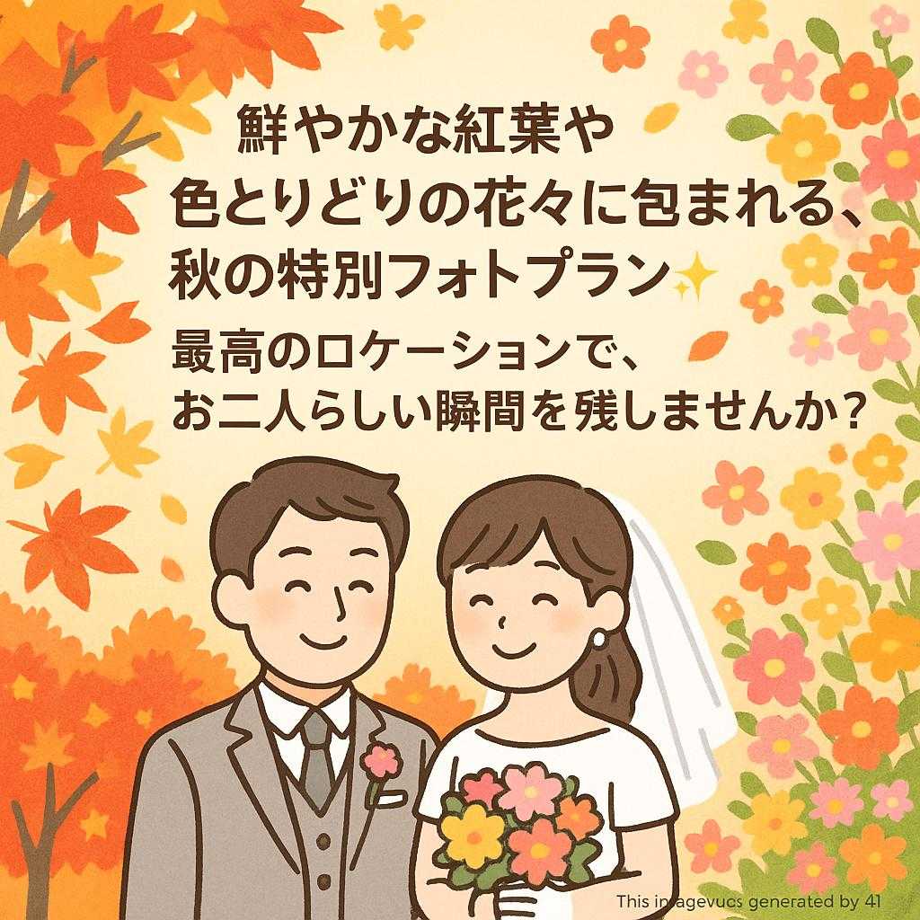 鮮やかな紅葉や色とりどりの花々に包まれる、秋の特別フォトプラン✨ 最高のロケーションで、お二人らしい瞬間を残しませんか?