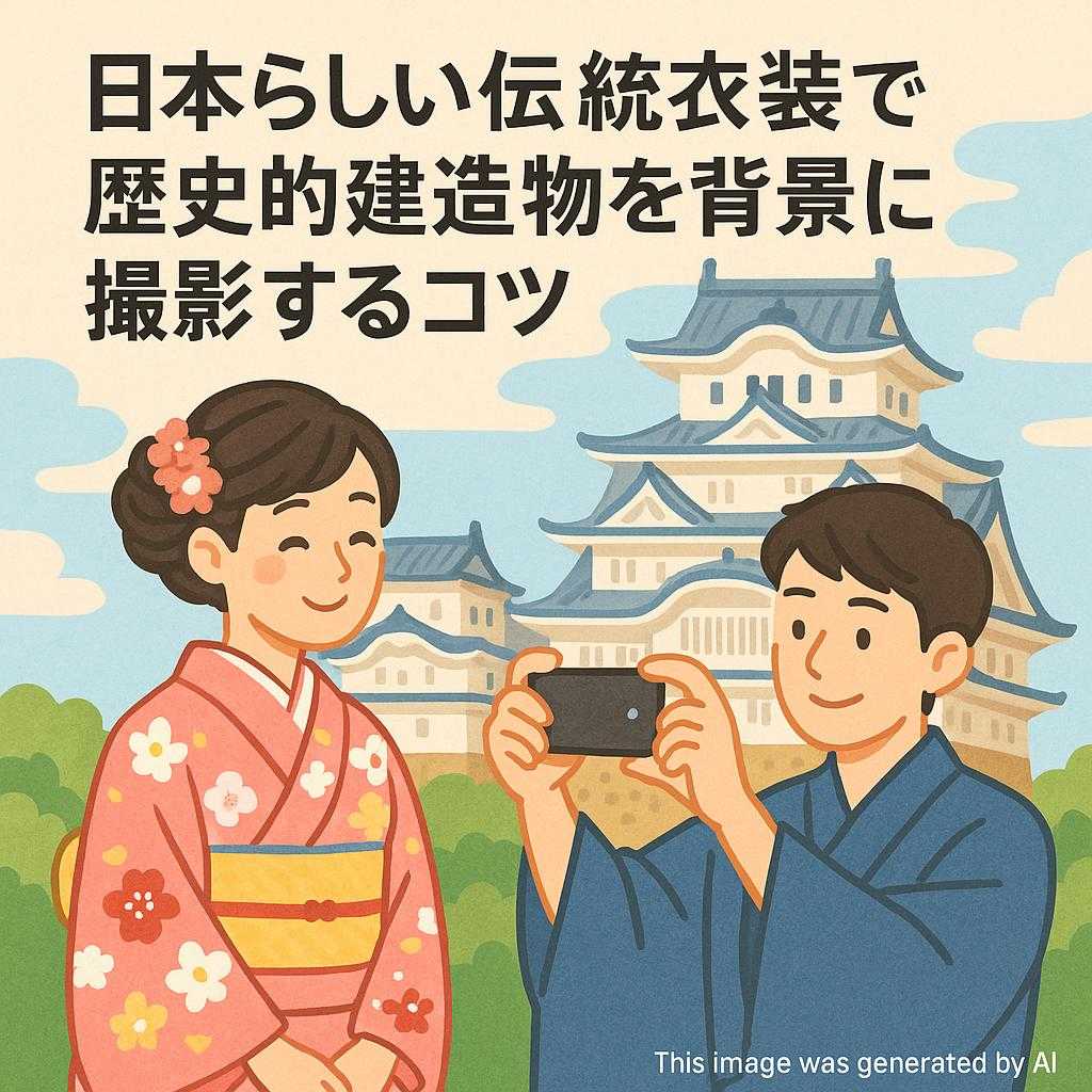 日本らしい伝統衣装で歴史的建造物を背景に撮影するコツ