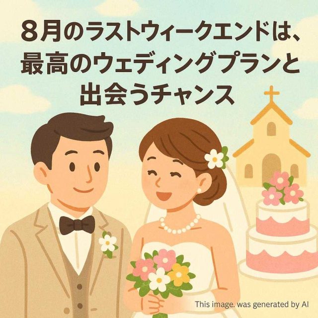 ８月のラストウィークエンドは、最高のウェディングプランと出会うチャンス