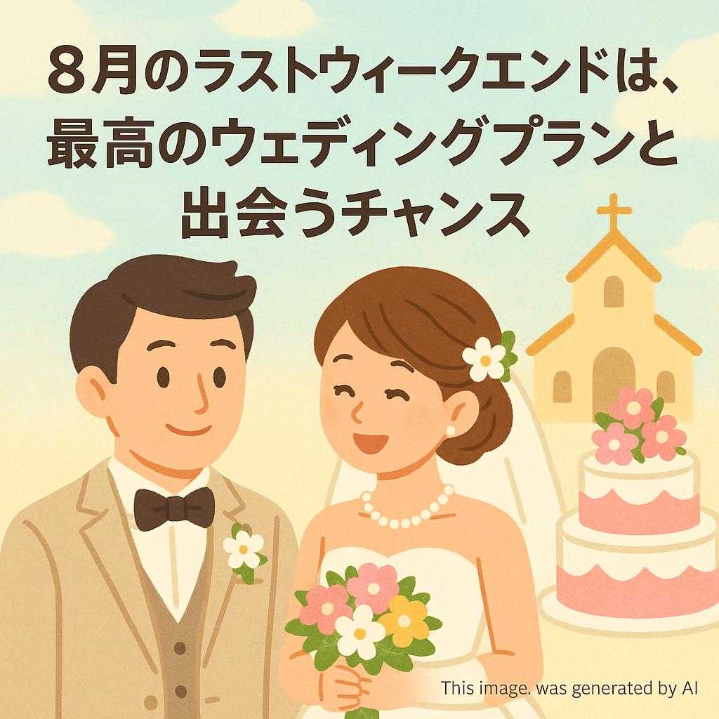 ８月のラストウィークエンドは、最高のウェディングプランと出会うチャンス