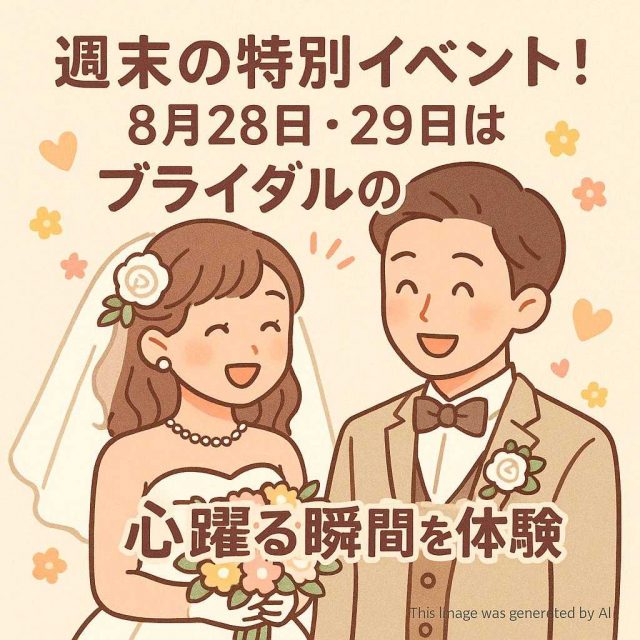 週末の特別イベント！８月28日・29日はブライダルの心躍る瞬間を体験