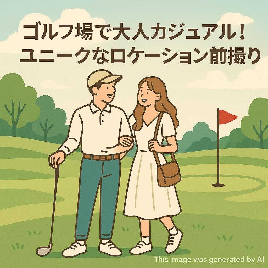 ゴルフ場で大人カジュアル！ユニークなロケーション前撮り