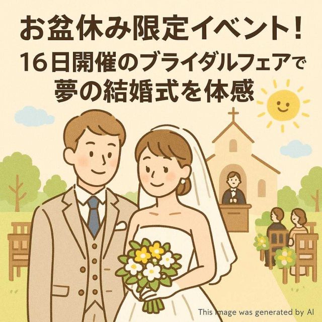 お盆休み限定イベント！16日開催のブライダルフェアで夢の結婚式を体感