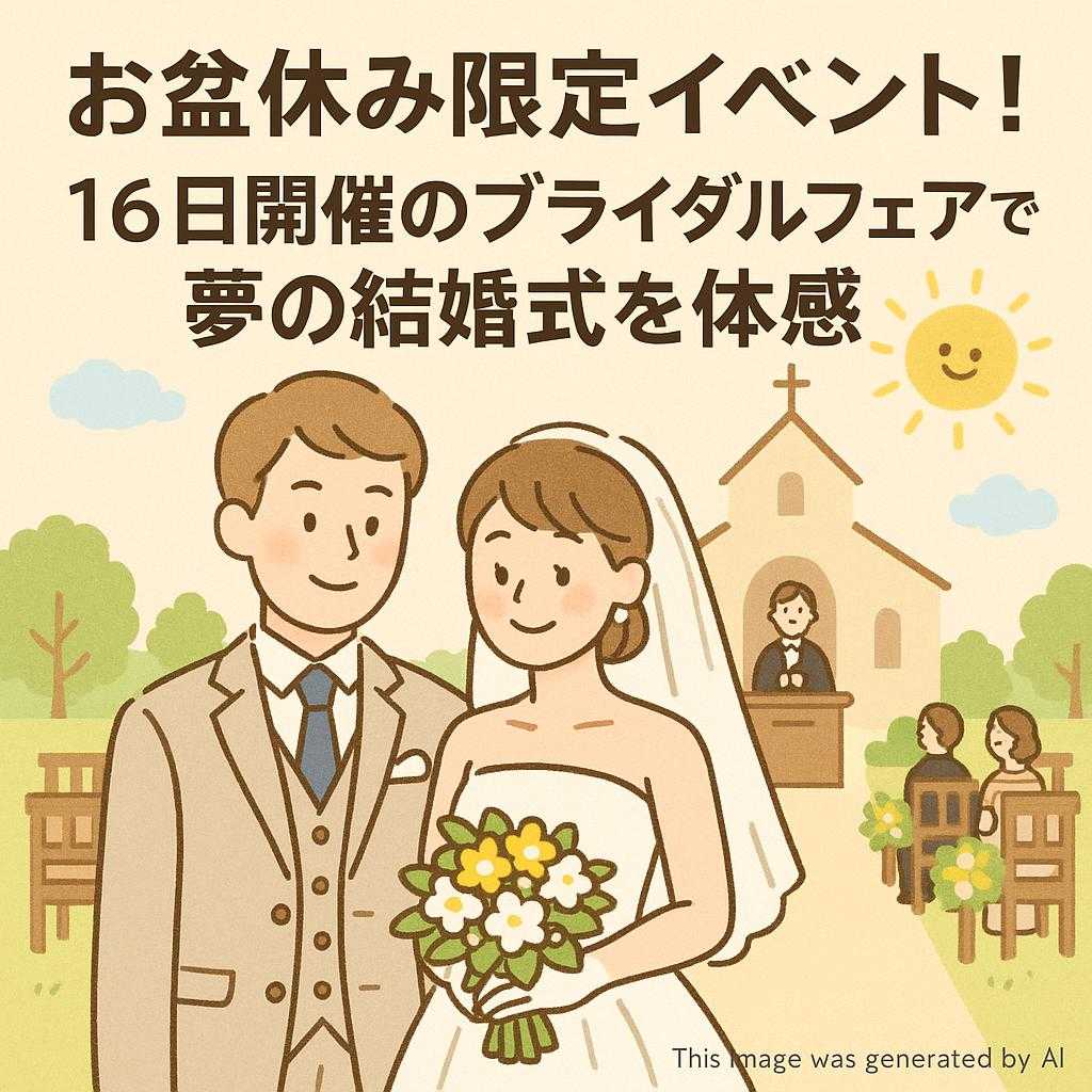 お盆休み限定イベント！16日開催のブライダルフェアで夢の結婚式を体感