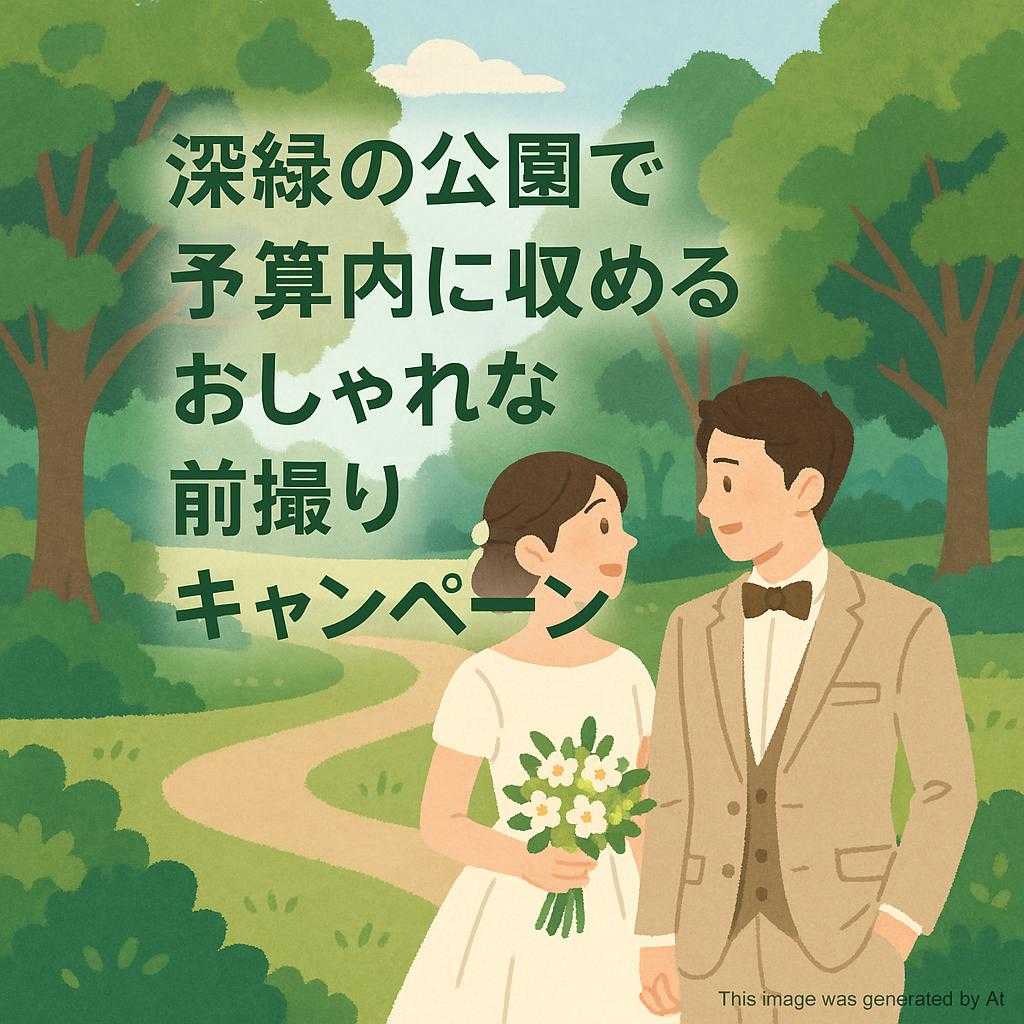深緑の公園で予算内に収めるおしゃれな前撮りキャンペーン