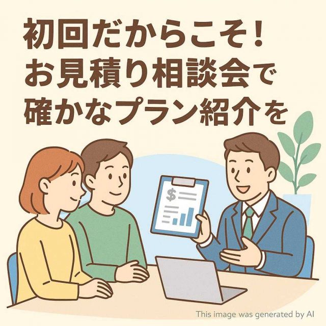 初回だからこそ！お見積り相談会で確かなプラン紹介を
