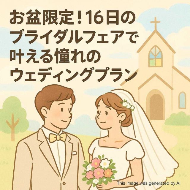 お盆限定！16日のブライダルフェアで叶える憧れのウェディングプラン