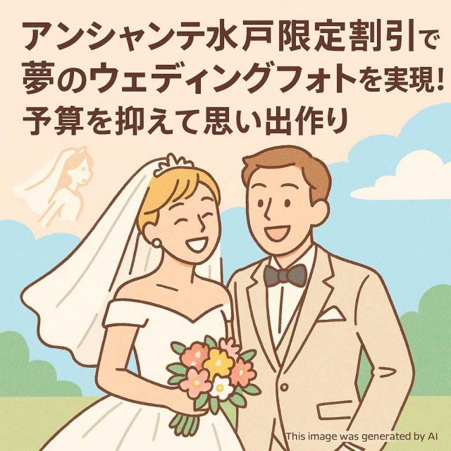 アンシャンテ水戸限定割引で夢のウェディングフォトを実現！予算を抑えて思い出作り