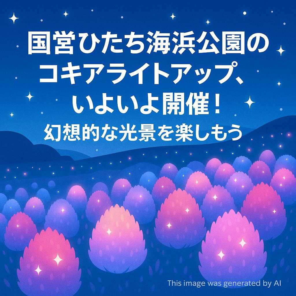 国営ひたち海浜公園のコキアライトアップ、いよいよ開催!幻想的な光景を楽しもう