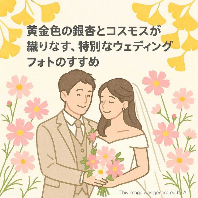 黄金色の銀杏とコスモスが織りなす、特別なウェディングフォトのすすめ