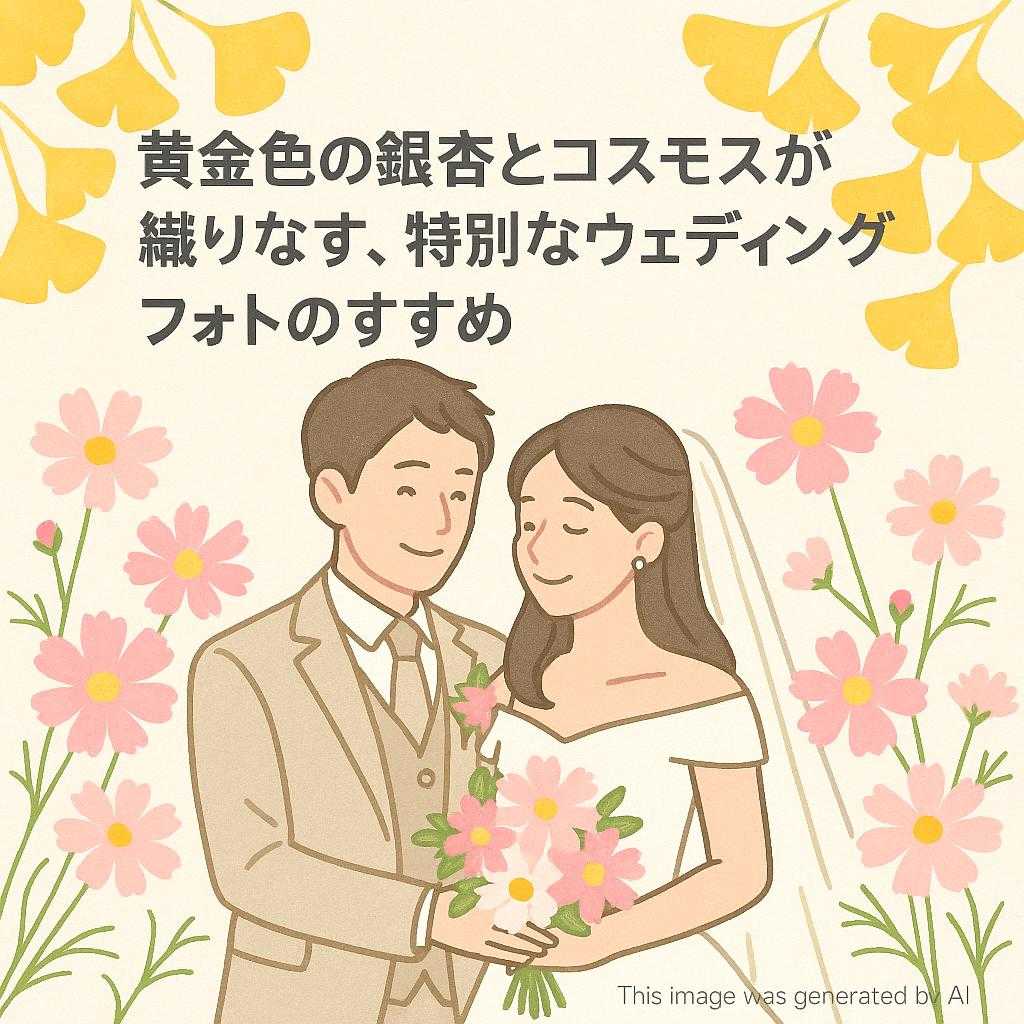 黄金色の銀杏とコスモスが織りなす、特別なウェディングフォトのすすめ