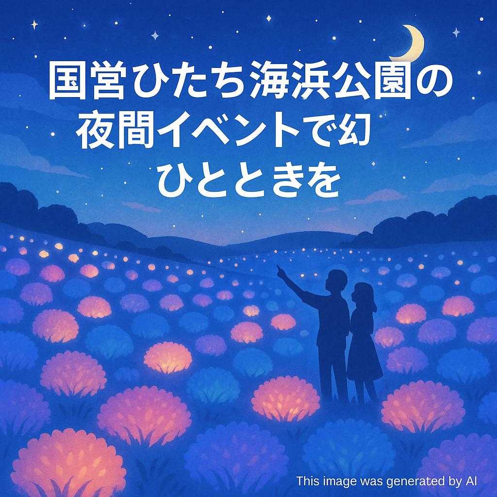 国営ひたち海浜公園の夜間イベントで幻想的なひとときを