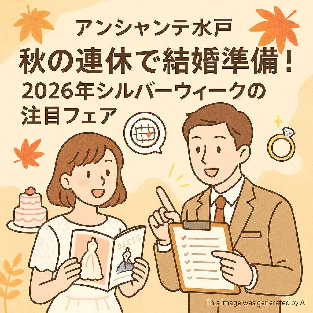 アンシャンテ水戸 秋の連休で結婚準備！2026年シルバーウィークの注目フェア