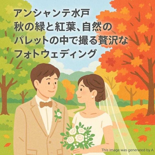 アンシャンテ水戸 秋の緑と紅葉、自然のパレットの中で撮る贅沢なフォトウェディング
