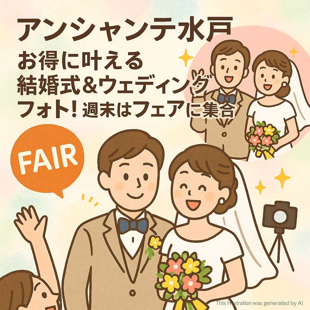 アンシャンテ水戸 お得に叶える結婚式＆ウェディングフォト！週末はフェアに集合