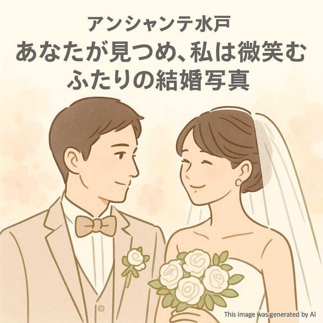アンシャンテ水戸 あなたが見つめ、私は微笑む ふたりの結婚写真