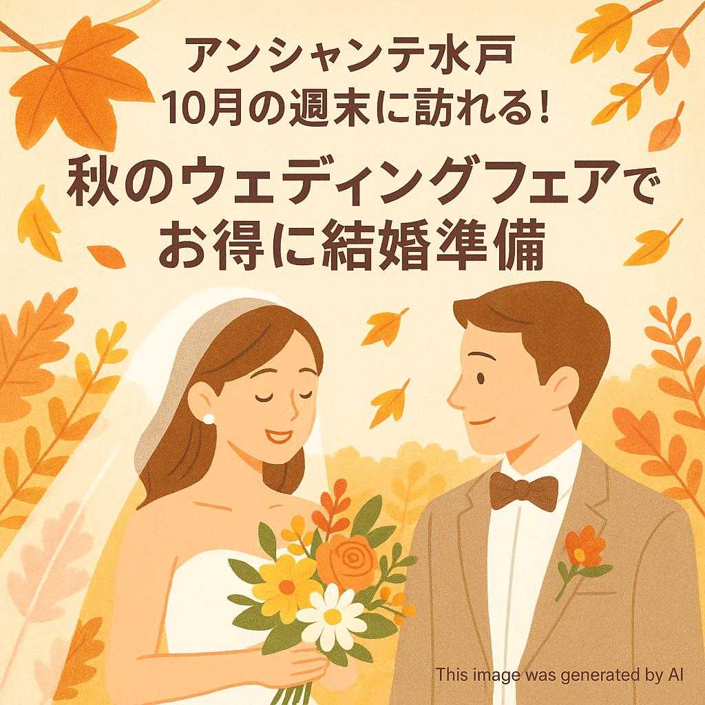 アンシャンテ水戸 10月の週末に訪れる！秋のウェディングフェアでお得に結婚準備